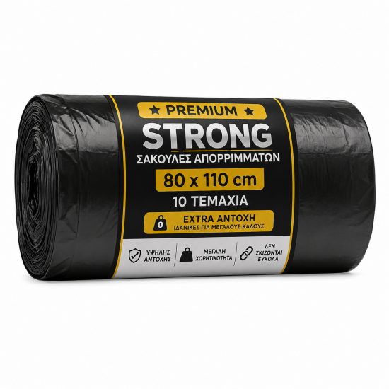 Σακούλες απορριμάτων μαύρες 10 τεμ/ρολό extra stong   80x110 Tani 
