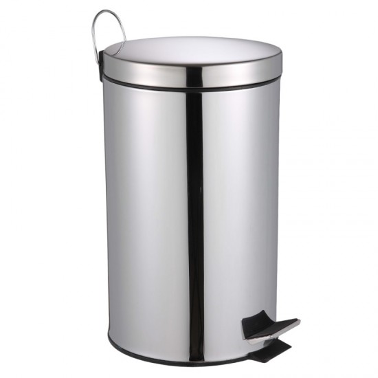 Κάδος Απορριμμάτων INOX 40 x 25 εκ. Διάμετρος με πεντάλ χρωμίου