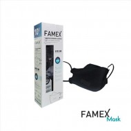 FAMEX Μάσκα FFP2 10 τεμαχίων εργονομική μαύρη με επίπεδη σχεδίαση 
