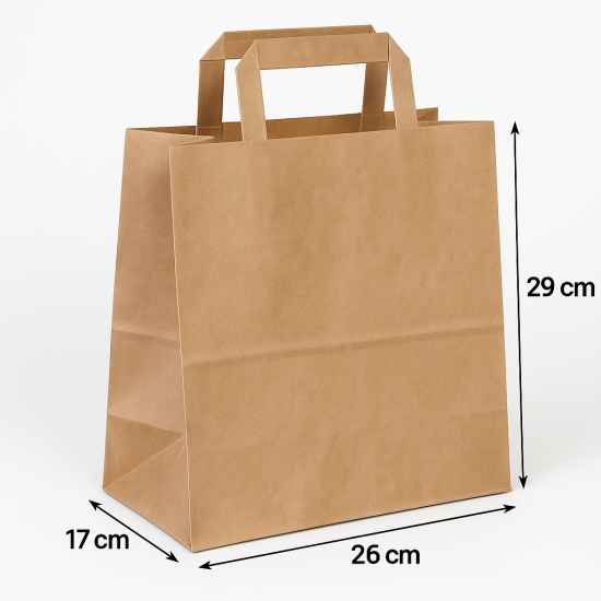 Τσάντες καφέ με πλακέ λαβή 26x29x17  25τεμ Τσάντες καφέ με πλακέ λαβή 26x29x17  25τεμ