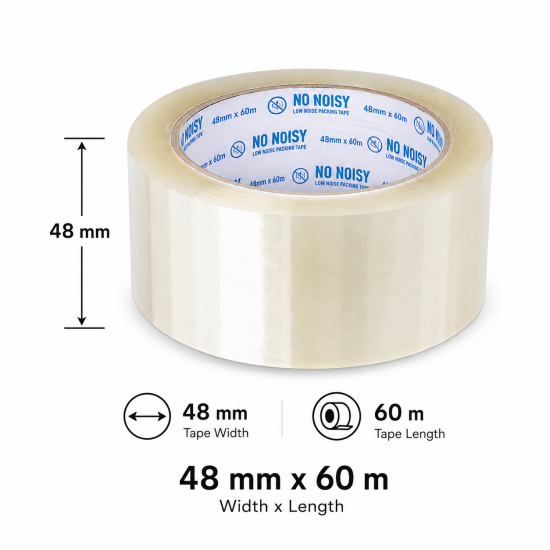 Ταινία συσκευασίας διάφανη NO NOISY 48mm x 60m