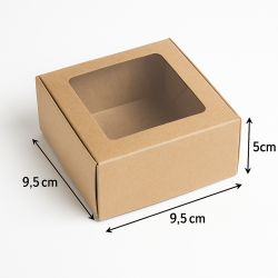 Κουτί κραφτ 9.5x9.5x5 με παράθυρο Κουτί κραφτ 9.5x9.5x5 με παράθυρο