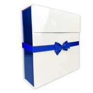 Κουτί δώρου luxury 32x32x10 με μαγνήτες Λευκό Μπλέ Γυαλιστερό  Κουτί δώρου luxury 32x32x10 με μαγνήτες Λευκό Μπλέ Γυαλιστερό