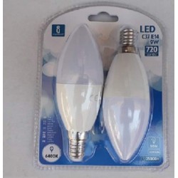 Λάμπες LED E14 C37 τύπου Κεράκι 9W 2τμχ