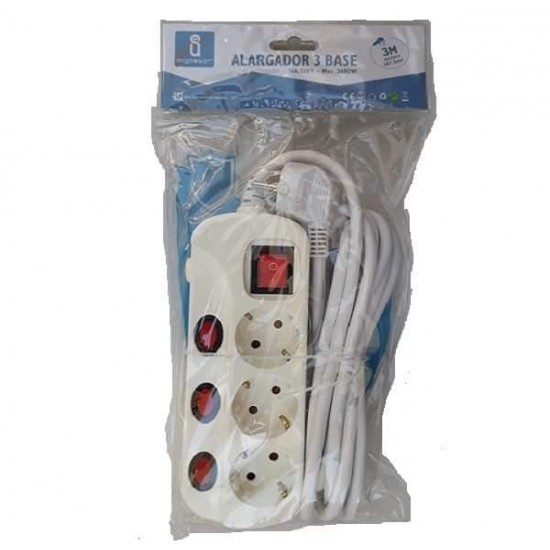 Πολύμπριζο 3 Θέσεων 3m με Ατομικούς Διακόπτες Πολύμπριζο 3 Θέσεων 3m με Ατομικούς Διακόπτες