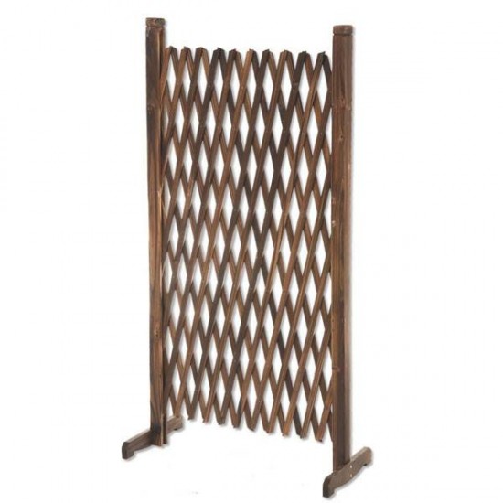 Φράχτης Καφέ Ξύλινος 118 x 120cm Επέκταση έως και 170cm