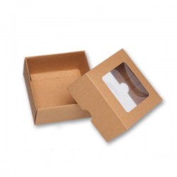 Κουτί κραφτ 9.5x9.5x5 με παράθυρο Κουτί κραφτ 9.5x9.5x5 με παράθυρο