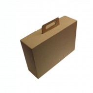 Χαρτοκιβώτιο DIECUT πρέσσας καφέ 35x25x10 με χερούλι
