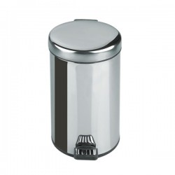 Χαρτοδοχείο μεταλλικό χρωμέ 12LT Φ20 x 40cm ύψος