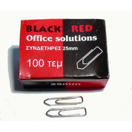 Συνδετήρες black red νικελ 25mm κουτάκι100 τεμ Συνδετήρες black red νικελ 25mm κουτάκι100 τεμ