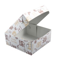Κουτιά ζαχαροπλαστικής Νο4 λευκά με σχέδιο / 10 Κι&lambd