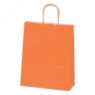 Τσάντα πορτοκαλί με στριφτή λαβή 23x24x10