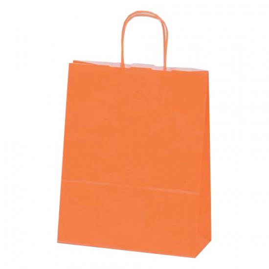 Τσάντα πορτοκαλί με στριφτή λαβή 18x20x8