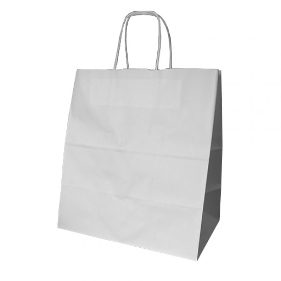 Τσάντα λευκή με στριφτή λαβή 15x39,5x8 50 τμχ
