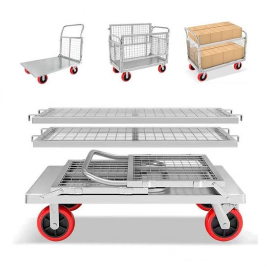 Καρότσι Μεταφοράς για φορτίο max 500kg Ασημί χρώμα