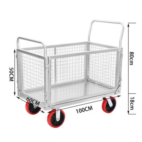 Καρότσι Μεταφοράς για φορτίο max 500kg Ασημί χρώμα