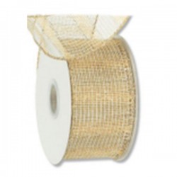 Κορδέλα 9 m Πλεκτή Εκρού/Χρυσή