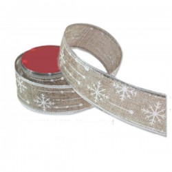 Κορδέλα με Λευκές Νιφάδες 5 cm x 9 m