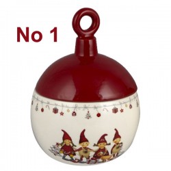 Χριστουγεννιάτικη Κεραμική Μπισκοτιέρα Μπάλα σε 2 Σχέδια