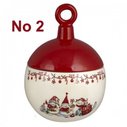 Χριστουγεννιάτικη Κεραμική Μπισκοτιέρα Μπάλα σε 2 Σχέδια