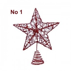 Χριστουγεννιάτικη Κορυφή Δένδρου Κόκκινο 4 Σχέδια 24cm