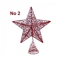 Χριστουγεννιάτικη Κορυφή Δένδρου Κόκκινο 4 Σχέδια 24cm