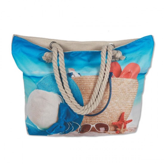 Τσάντα Καλοκαιρινό Σχέδιο Υφασμάτινη 51,5 x 36 x 13cm