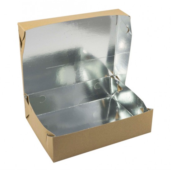 Κουτιά ψητοπωλείου κράφτ με αλουμίνιο 22x16,5x6 / 10 Κιλά
