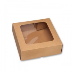 Κουτί κραφτ 19.5x19.5x6.5 με παράθυρο Κουτί κραφτ 19.5x19.5x6.5 με παράθυρο