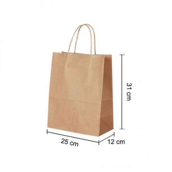 Τσάντα καφέ με στριφτή λαβή 25x31x12 