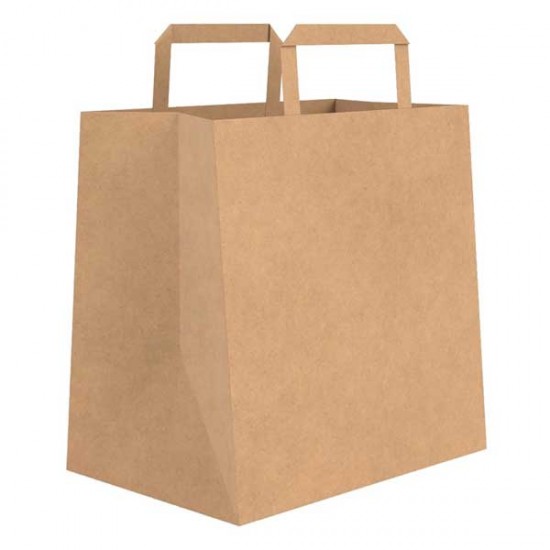 Τσάντα κραφτ χάρτινη με πλακέ χεράκι 32x30x21cm 25 τεμ Τσάντα κραφτ χάρτινη με πλακέ χεράκι 32x30x21cm 25 τεμ