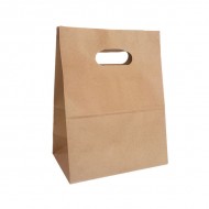 Χάρτινη τσάντα με λαβή χούφτα 21x27,5 +12 καφέ κραφτ Χάρτινη τσάντα με λαβή χούφτα 21x27,5 +12 καφέ κραφτ