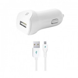 Ταχυφορτιστής Αυτοκινήτου με Καλώδιο Micro Άσπρο