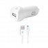 Ταχυφορτιστής Αυτοκινήτου με Καλώδιο Micro Άσπρο