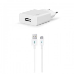 Ταχυφορτιστής Ταξιδιού με Καλώδιο Type-C Άσπρο