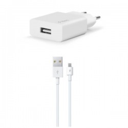 Ταχυφορτιστής Ταξιδιού με Καλώδιο Micro Άσπρο