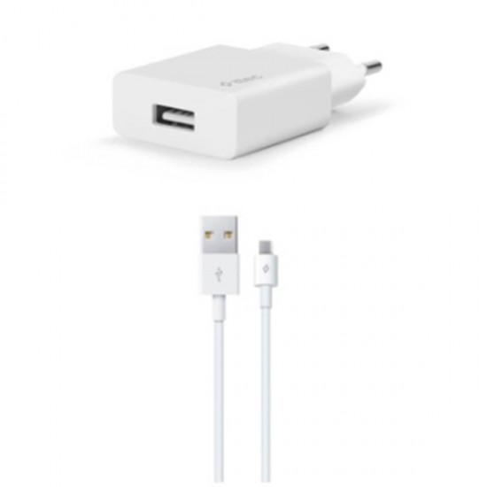 Ταχυφορτιστής Ταξιδιού με Καλώδιο Micro Άσπρο