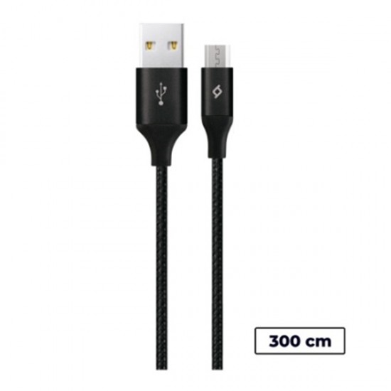 Καλώδιο Alumicable™ Micro Usb  300cm Φόρτισης Μαύρο